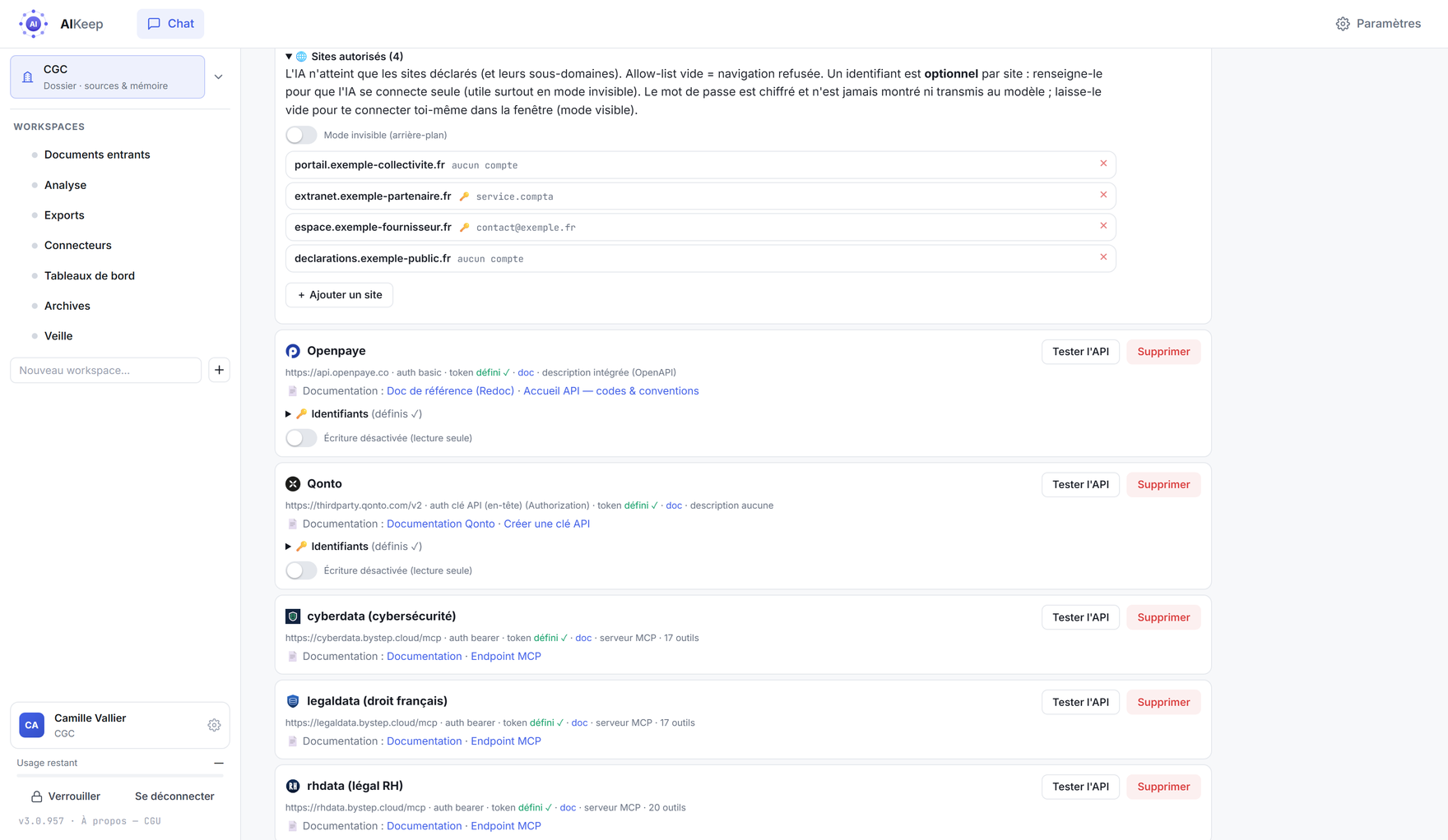 Les sites qu'il a le droit d'ouvrir, et rien d'autre.